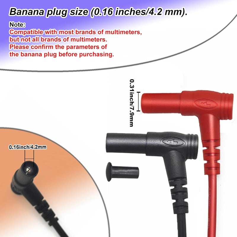 Eiranoly Professional Multimeter Test Leads 1000V 20A, 40.5in, Test Leads Kit, Ultra-Sharp Gold-Plated Probes, Silicone Meter Leads for Fluke, AstroAI, Klein Multimeter & Automotive Testing (Upgraded) - Image 4
